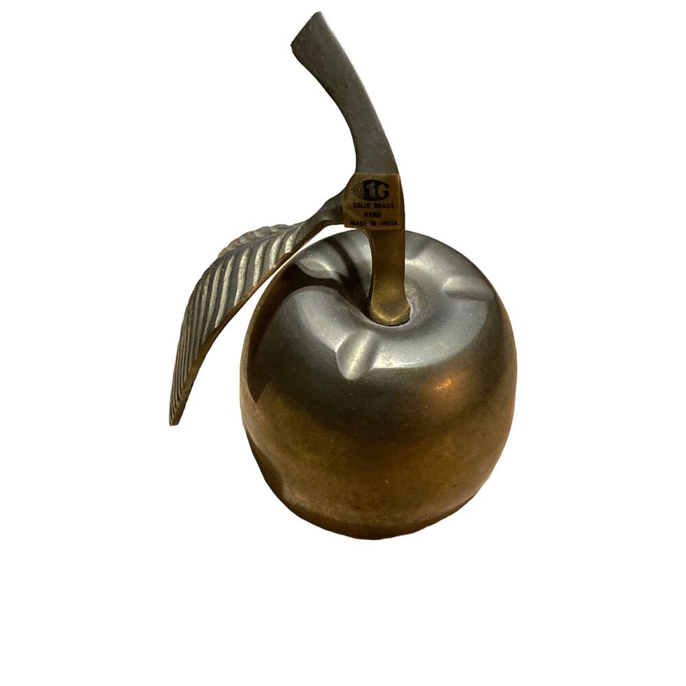 Apple brass bell patina‎ school teacher gift